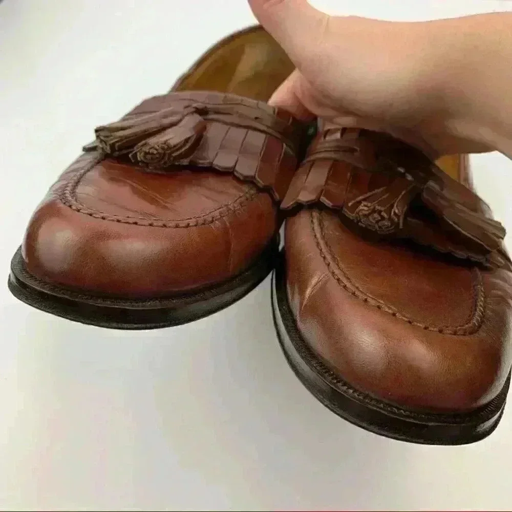 Magnanni mens loafers size 12 cognac brown leather
